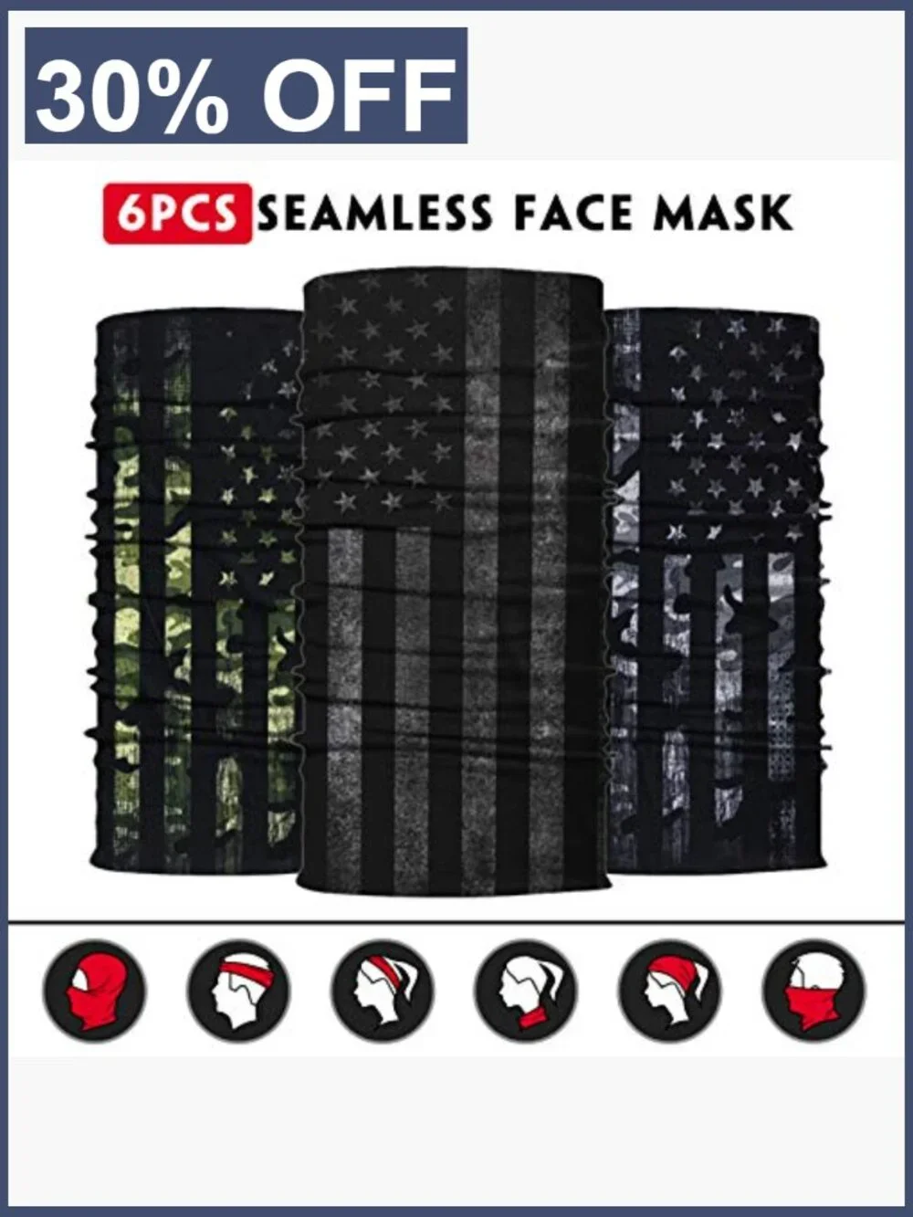 Seamless Neck Gaiter Face Mask UV Protection Balaclava Headband